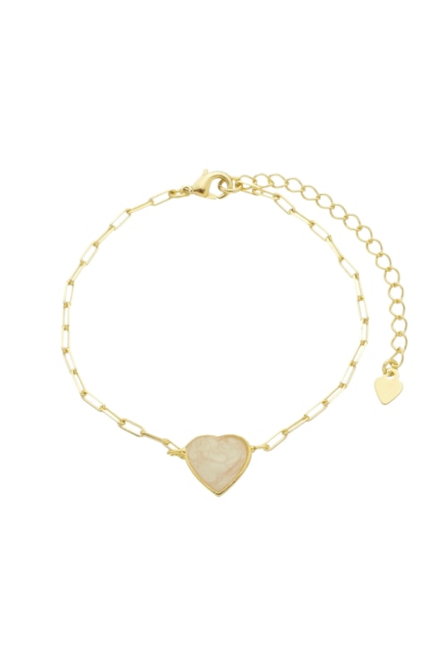 PULSEIRA DE CORAÇÃO ESMALTADO NO OURO PM265-O