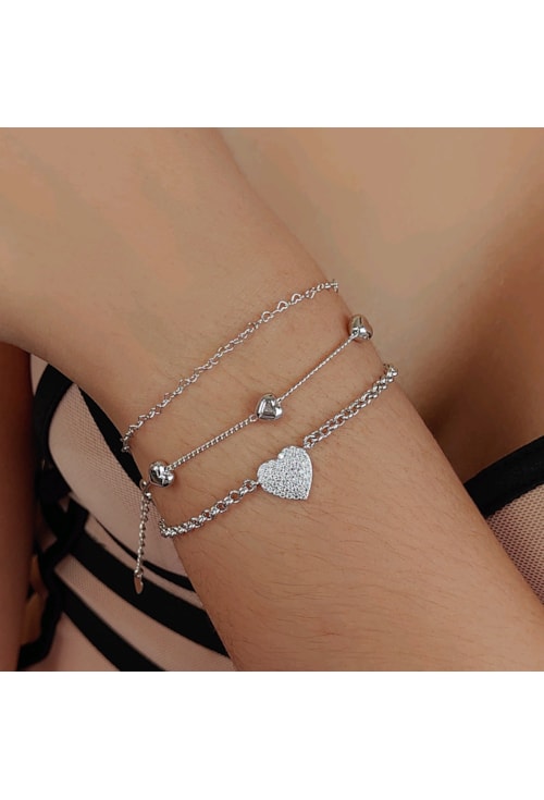PULSEIRA DE CORAÇÕES NO OURO PM139-R