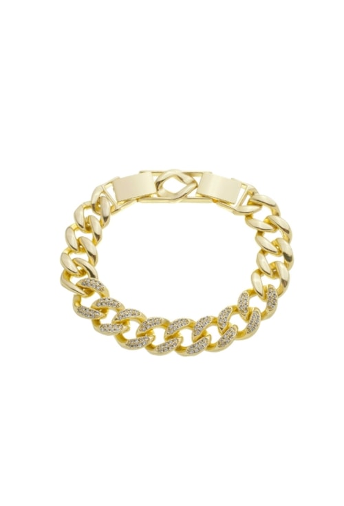 PULSEIRA DE CORRENTE CRAVEJADA NO OURO PM279-O