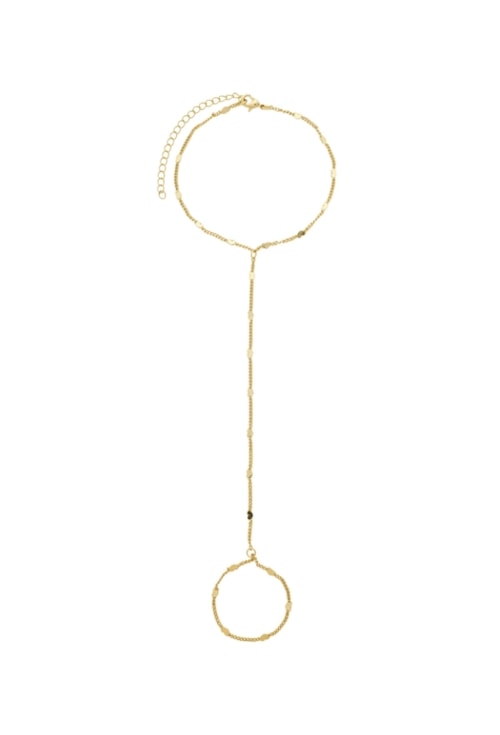 PULSEIRA DE MÃO CORAÇÃO DELICADA NO OURO PM495-O