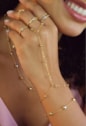 PULSEIRA DE MÃO DELICADA COM BOLINHAS NO OURO PM492-O