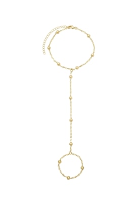 Produto PULSEIRA DE MÃO DELICADA COM BOLINHAS NO OURO PM492-O