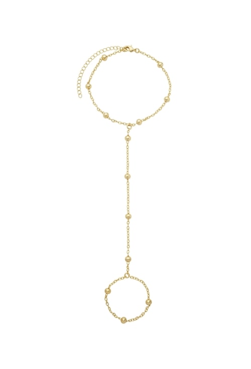 PULSEIRA DE MÃO DELICADA COM BOLINHAS NO OURO PM492-O