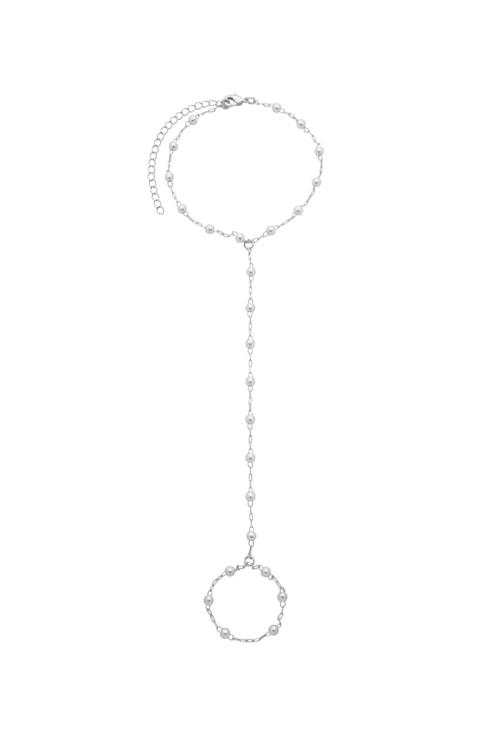 PULSEIRA DE MÃO DELICADA COM PÉROLAS NO RÓDIO PM491-R