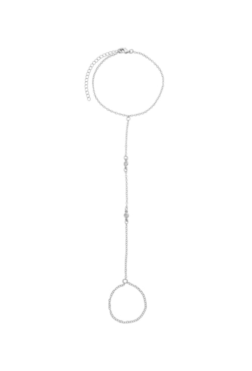 PULSEIRA DE MÃO DELICADA COM ZIRCÔNIA REDONDA NO RÓDIO PM493-R