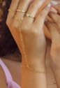 PULSEIRA DE MÃO ELO CORAÇÃO NO OURO PM494-O