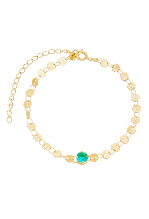 PULSEIRA DE MEDALHAS COM CRISTAL TURMALINA PM052-O