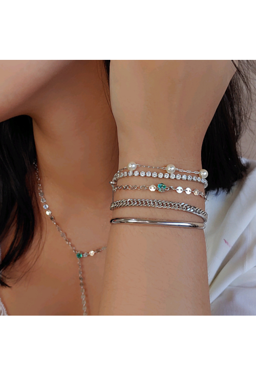PULSEIRA DE MEDALHAS COM CRISTAL TURMALINA PM052-R