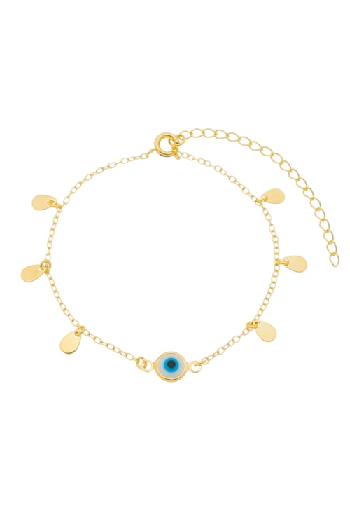 PULSEIRA DE OLHO GREGO COM MEDALHAS PM053-O