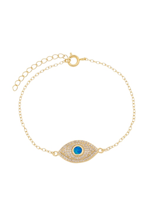 PULSEIRA DE OLHO GREGO COM OPALA AZUL PM061-O