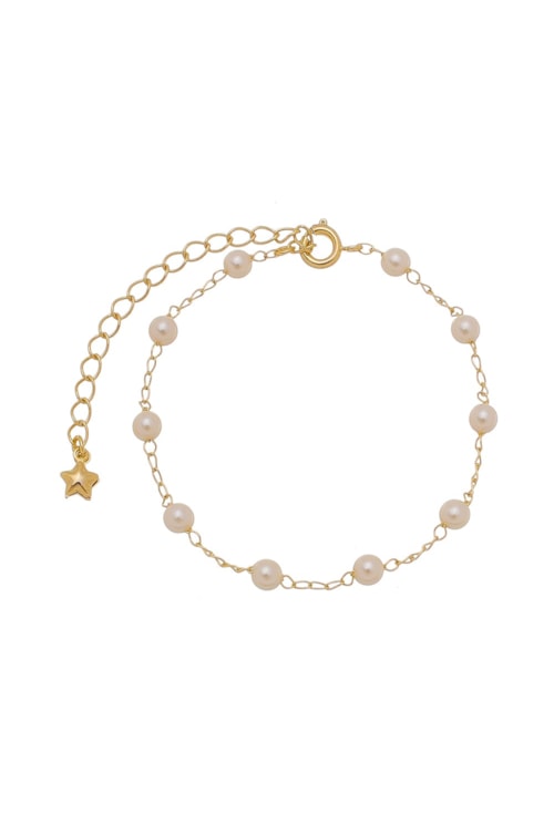 PULSEIRA DE PÉROLAS NO OURO PM029-O PULSEIRA DE PÉROLAS NO OURO PM029-O