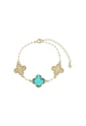 PULSEIRA DE TREVO COM PEDRA TURMALINA PM245-O