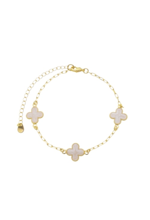PULSEIRA DE TREVOS ESMALTADA PEROLADO PM366-O PULSEIRA DE TREVOS ESMALTADA PEROLADO PM366-O