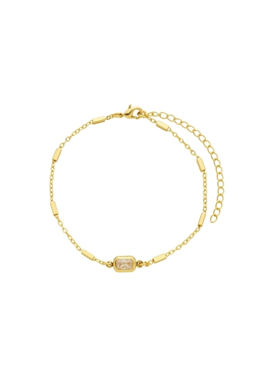 PULSEIRA DELICADA COM PEDRA CRISTAL PM483-O