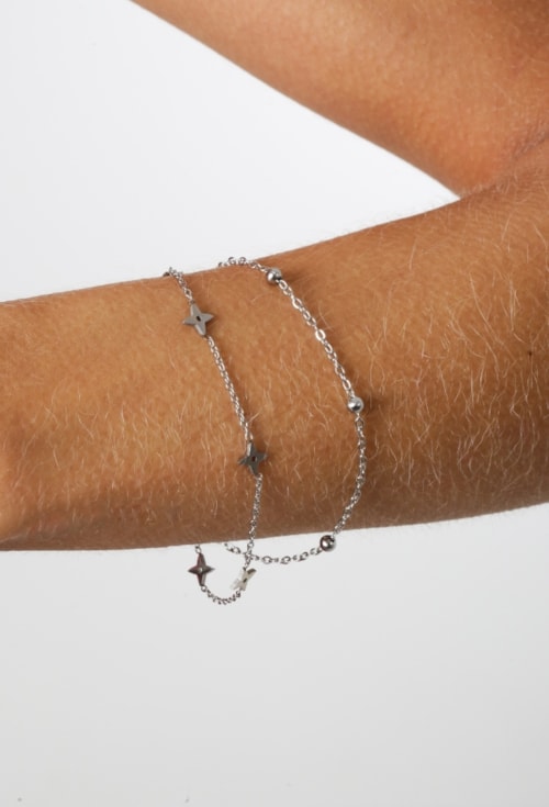 PULSEIRA DUPLA COM ESTRELA E BOLINHAS PM557-A