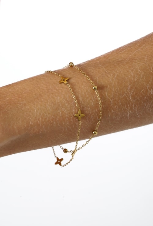 PULSEIRA DUPLA COM ESTRELA E BOLINHAS PM557-AD