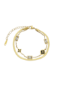 PULSEIRA DUPLA INSPIRAÇÃO AÇO INOX DOURADO ÔNIX PM462-O