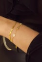 PULSEIRA DUPLA INSPIRAÇÃO AÇO INOX DOURADO PEROLADO PM462-O