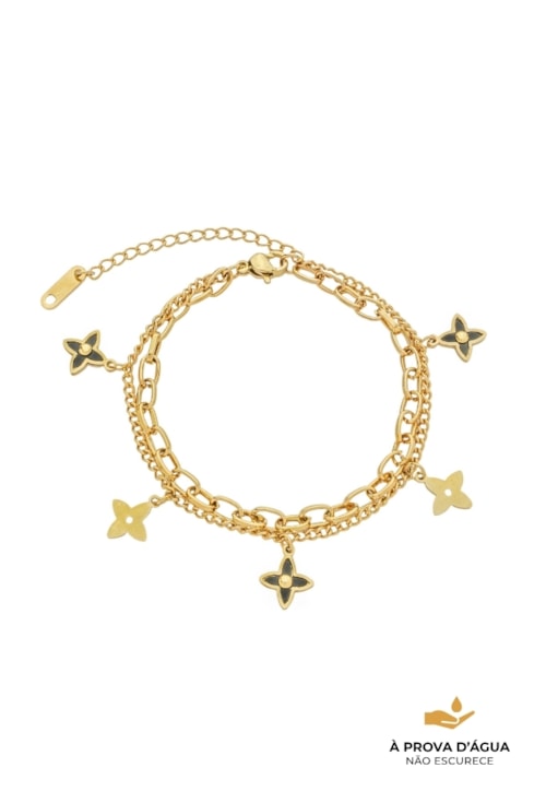 PULSEIRA DUPLA INSPIRAÇÃO AÇO INOX DOURADO PM463-AD