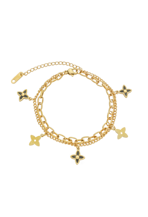 PULSEIRA DUPLA INSPIRAÇÃO AÇO INOX DOURADO PM463-O