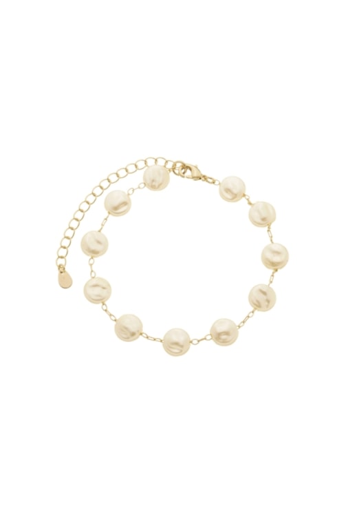 PULSEIRA ELEGANTE DE PÉROLAS MOEDAS NO OURO PM412-O PULSEIRA ELEGANTE DE PÉROLAS MOEDAS NO OURO PM412-O