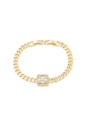 PULSEIRA ELO INSPIRAÇÃO COM ZIRCÔNIA CRISTAL RETANGULAR E MOLDURA EM ZIRCÔNIAS PM642-O