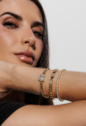 PULSEIRA ELO INSPIRAÇÃO COM ZIRCÔNIA CRISTAL RETANGULAR E MOLDURA EM ZIRCÔNIAS PM642-O