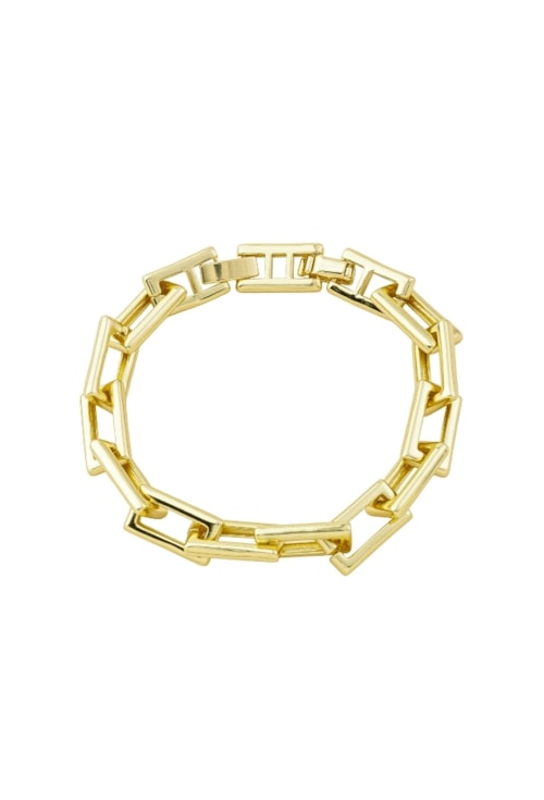 PULSEIRA ELO RETANGULAR 8MM BANHADA A OURO PM641-O