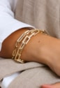 PULSEIRA ELO RETANGULAR 8MM BANHADA A OURO PM641-O