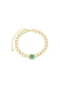 PULSEIRA ELOS COM PINGENTE QUADRADO TURMALINA CRAVEJADA PM498-O