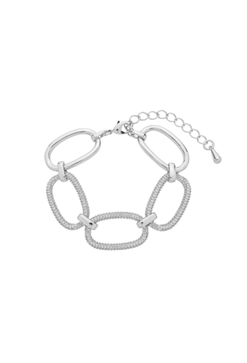 PULSEIRA ELOS OVAL CRAVEJADOS BANHO RÓDIO PM558-R