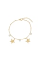 PULSEIRA ESTRELA DO MAR COM PÉROLAS EM AÇO INOX DOURADO PM522-AD