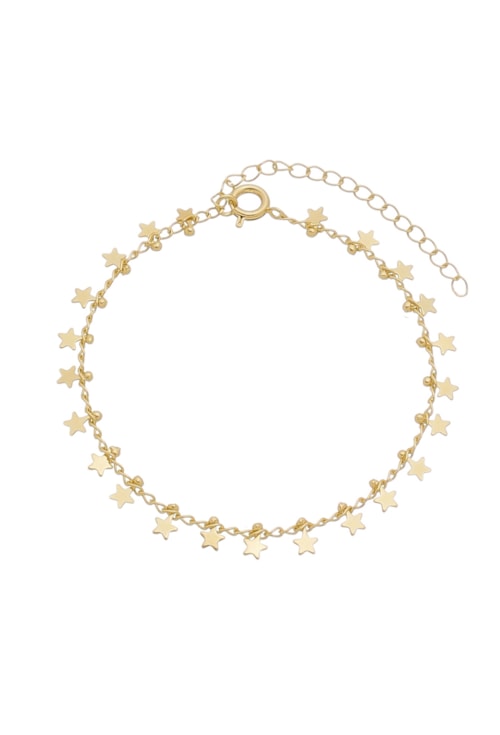 PULSEIRA ESTRELAS E BOLINHAS NO OURO PM040-O