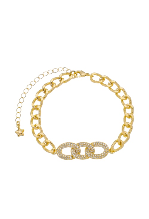 PULSEIRA GRUMET COM ELO CRAVEJADO PM167-O
