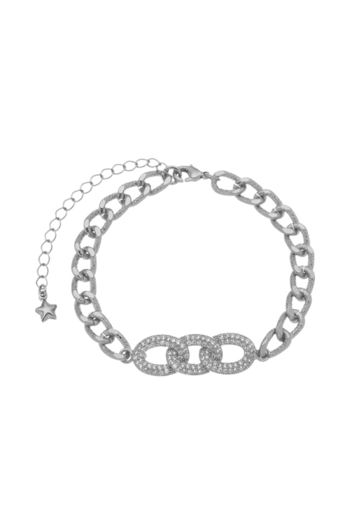 PULSEIRA GRUMET COM ELO CRAVEJADO PM167-R