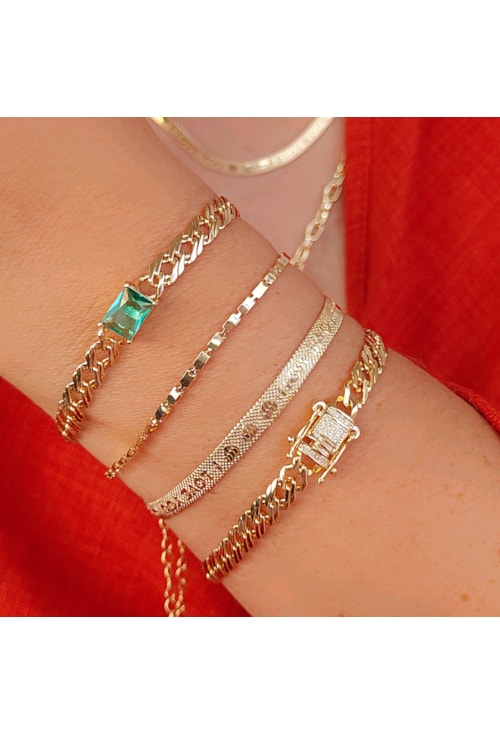 PULSEIRA GRUMET COM PEDRA TURMALINA PM150-O