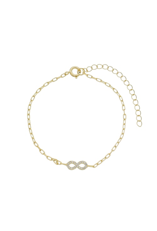 PULSEIRA INFINITO CRAVEJADO NO OURO PM189-O