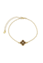 PULSEIRA INSPIRAÇÃO COM TREVO ESMALTADO MARROM PM464-O