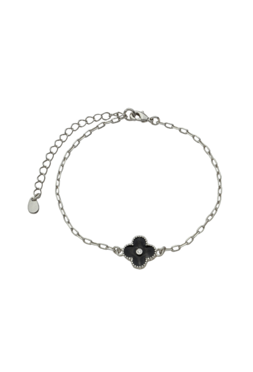 PULSEIRA INSPIRAÇÃO COM TREVO ESMALTADO ÔNIX PM464-R