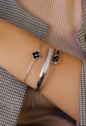 PULSEIRA INSPIRAÇÃO COM TREVO ESMALTADO ÔNIX PM464-R