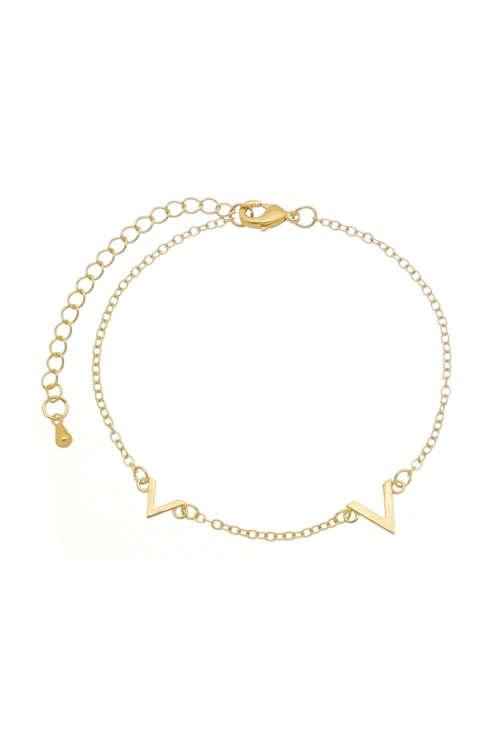PULSEIRA INSPIRED COM PINGENTES "V" NO OURO PM035-O PULSEIRA INSPIRED COM PINGENTES "V" NO OURO PM035-O