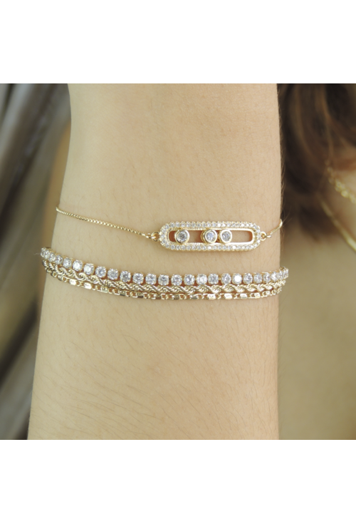 PULSEIRA INSPIRED COM ZIRCÔNIA NO OURO PM042-O