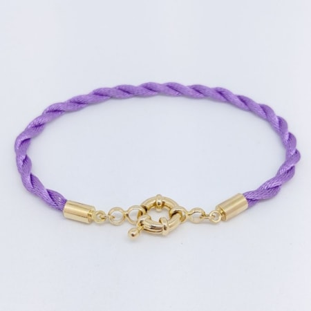 PULSEIRA LILÁS DE CETIM TRANÇADO COM FECHO BÓIA PM038-O PULSEIRA LILÁS DE CETIM TRANÇADO COM FECHO BÓIA PM038-O