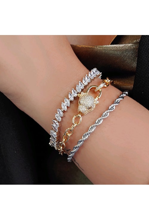 PULSEIRA LUXO RIVIERA NAVETE CRISTAL PM121-R
