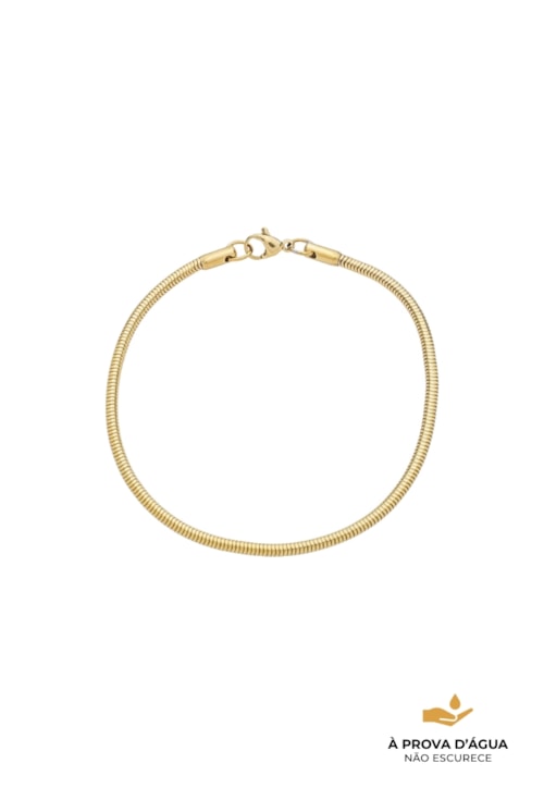 PULSEIRA MALHA LISA AÇO INOX DOURADO PM602-AD
