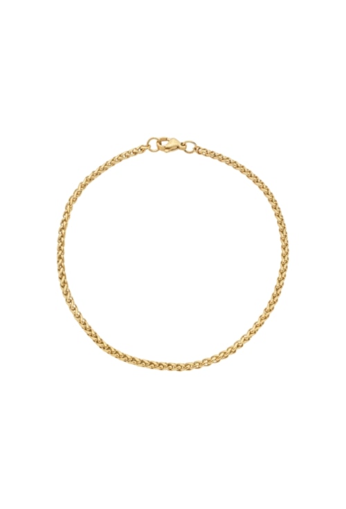 PULSEIRA MASCULINA CORRENTE TRIGO INOX DOURADO PM475-O