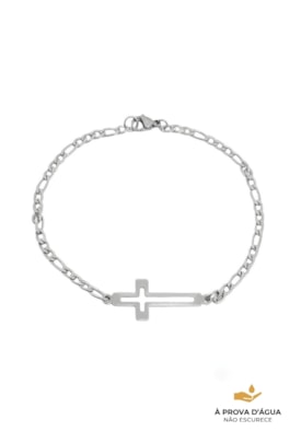 Produto PULSEIRA MASCULINA FÍGARO COM PINGENTE DE CRUZ PM358-A