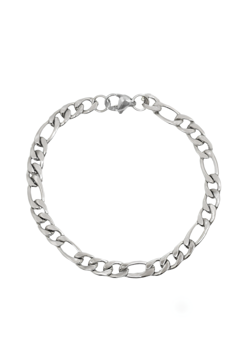 PULSEIRA MASCULINA FÍGARO DE ELOS EM AÇO INOX PM356-A PULSEIRA MASCULINA FÍGARO DE ELOS EM AÇO INOX PM356-A
