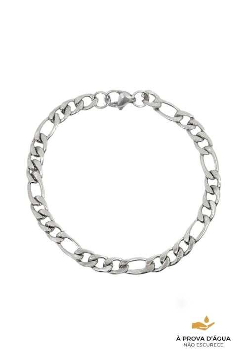 PULSEIRA MASCULINA FÍGARO DE ELOS EM AÇO INOX PM356-A