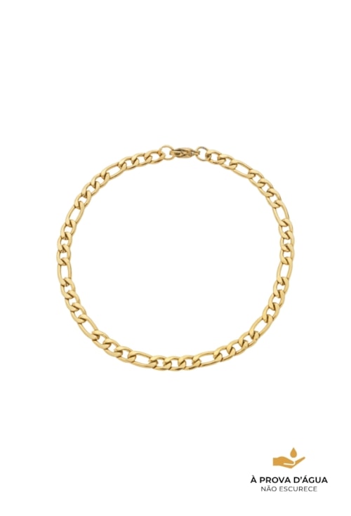 PULSEIRA MASCULINA FÍGARO INOX DOURADO PM470-AD